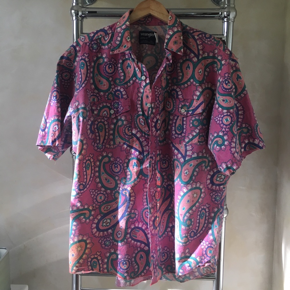 Vintage wrangler paisley button down